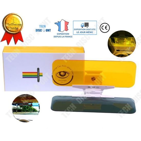 Visière Anti-Éblouissement Pour Voiture - 2 En 1 Jour Et Nuit, Anti-UV, Universelle PVC 32x16 Cm - 5