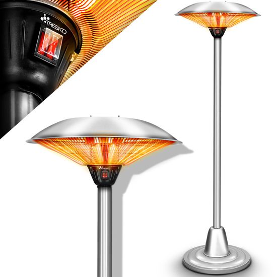 Parasol Chauffant Infrarouge 2000W - 3 Niveaux De Puissance - Pour Terrasse, Restaurant - Fixation Sur Mât 25-60mm - 2
