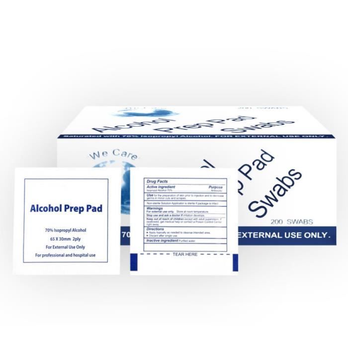 200pcs tampons de préparation à l'alcool, lingettes détergentes à l'alcool pour soins polyvalents