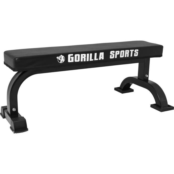 Banc de musculation plat avec logo Gorilla Sports