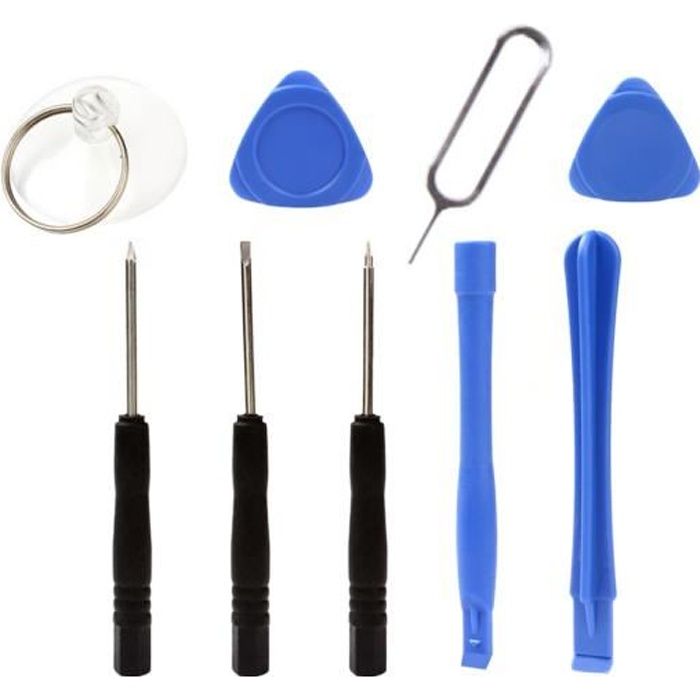KIT 9 OUTILS REPARATION DEMONTAGE OUVERTURE SMARTPHONE TABLETTE IPHONE SAMSUNG