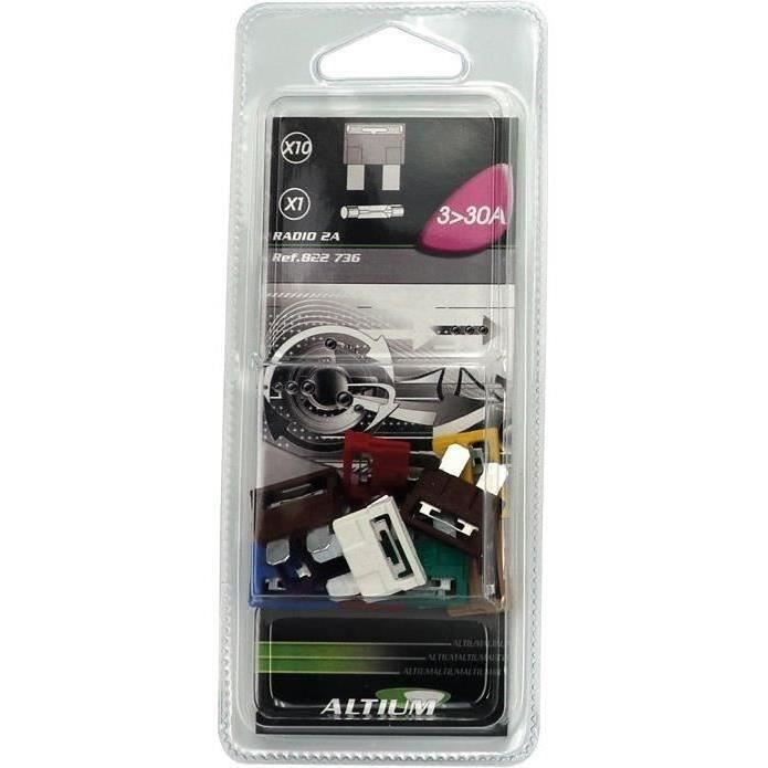 Assortiment de 11 fusibles radio 2ax1 enfichablesx10