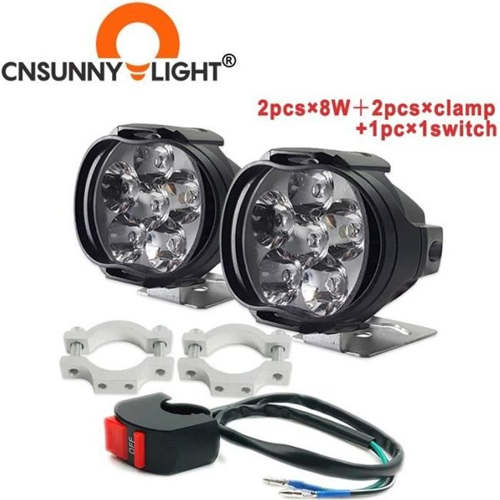 L3C-C -CNSUNNYLIGHT – Éclairage LED ultra lumineux, pour travail et conduite, phare anti brouillard pour voiture, moto, quad, scoote