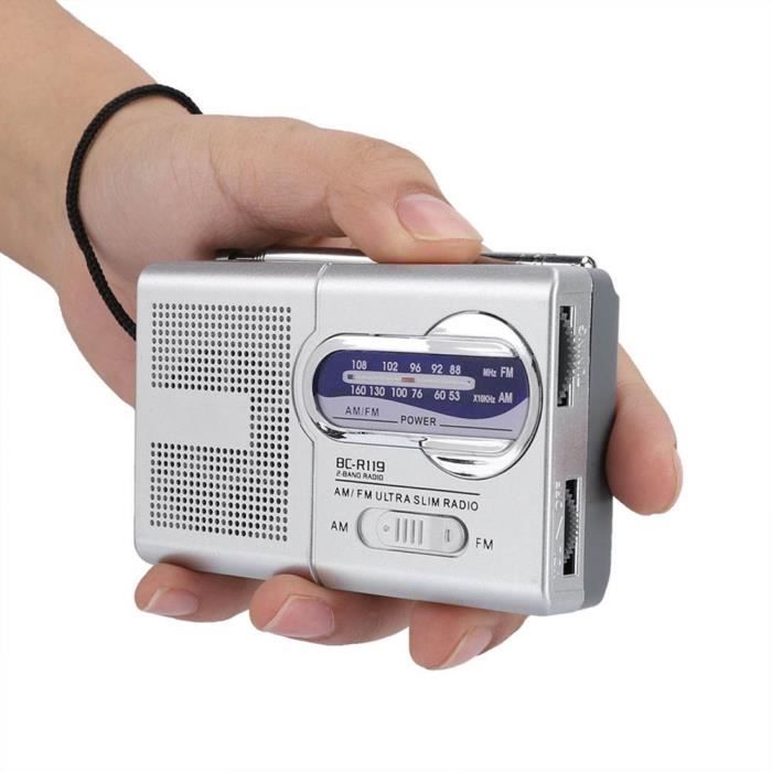 Radio FM, Mini Radio AM / FM de Poche avec Enceinte Radio Numérique Multifonction Portable Rechargeable pour Intérieur,