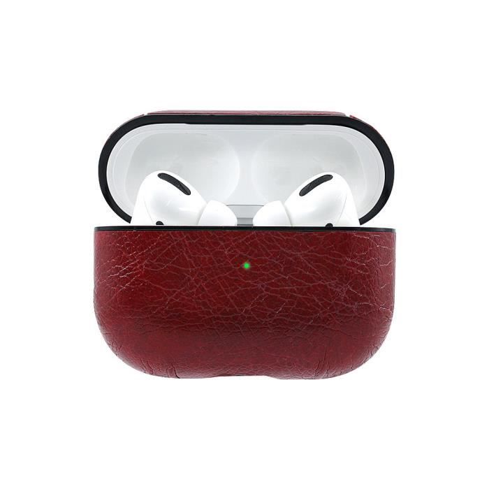 COQUE POUR CASQUE AUDIO Pour Airpods Pro 2019 Étui De Chargement Sans Fil Housse Protection En Cuir SCY91104108RD_EJT