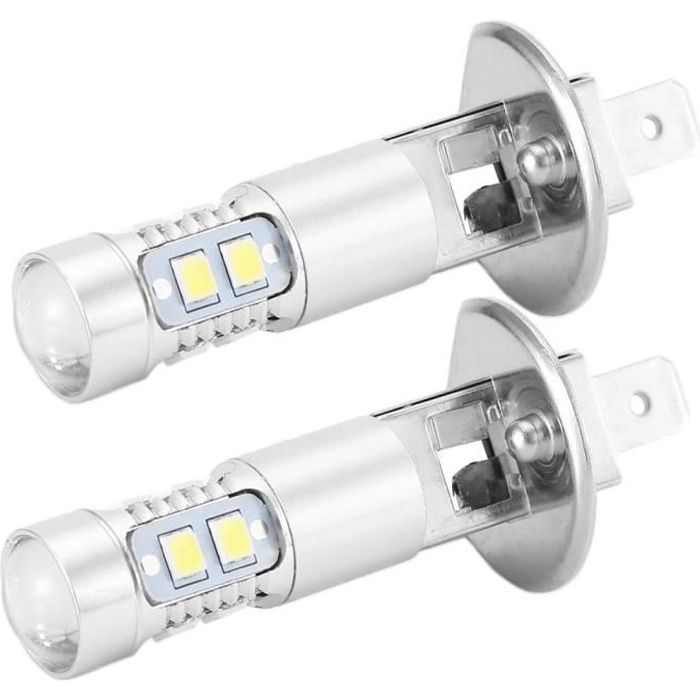 Drfeify Ampoules pour Phares 2x H1 6000K Super Blanc 100W LED Kit d'ampoules de Phare Feu de Brouillard de Voiture