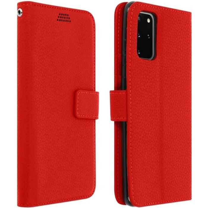 Housse Samsung Galaxy S20 Étui Folio Porte carte Support Vidéo - rouge Rouge