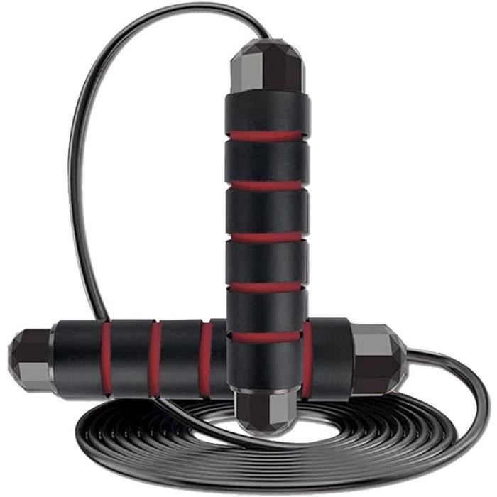Corde à sauter sport avec poignées antidérapantes de remise en forme fil d'acier à roulement lourd corde à sauter d'intérieur