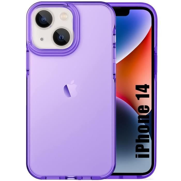 Coque TPU pour iPhone 14, Protection Silicone Antichoc Violet Clair