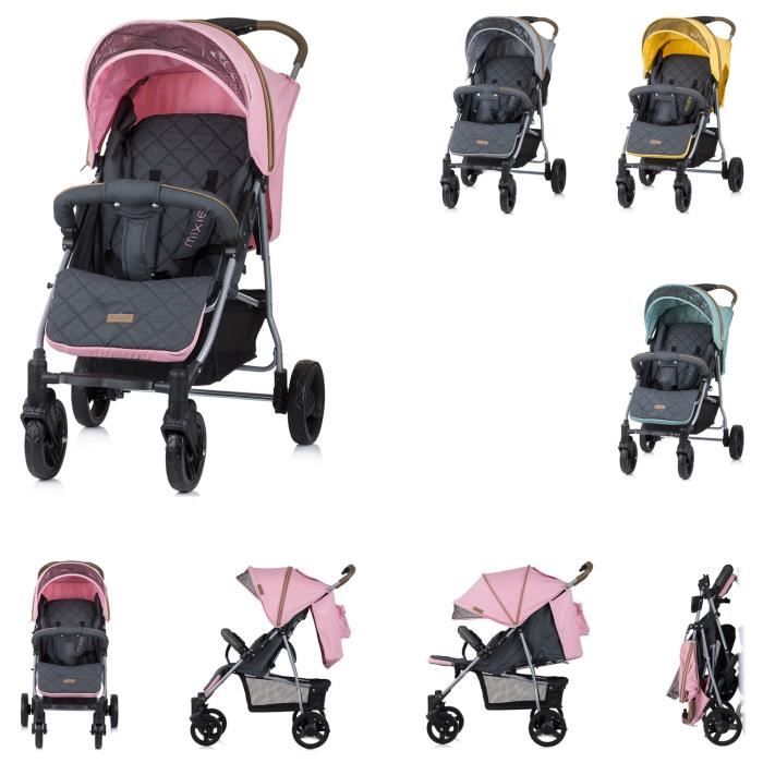 Chipolino poussette, buggy mixie, jusqu'à 22 kg, pliable, roues avant pivotantes [Rose]