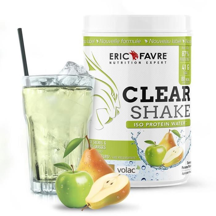 Eric Favre - Clear Shake - Iso Protein Water - Proteines - Pomme Poire - 500g