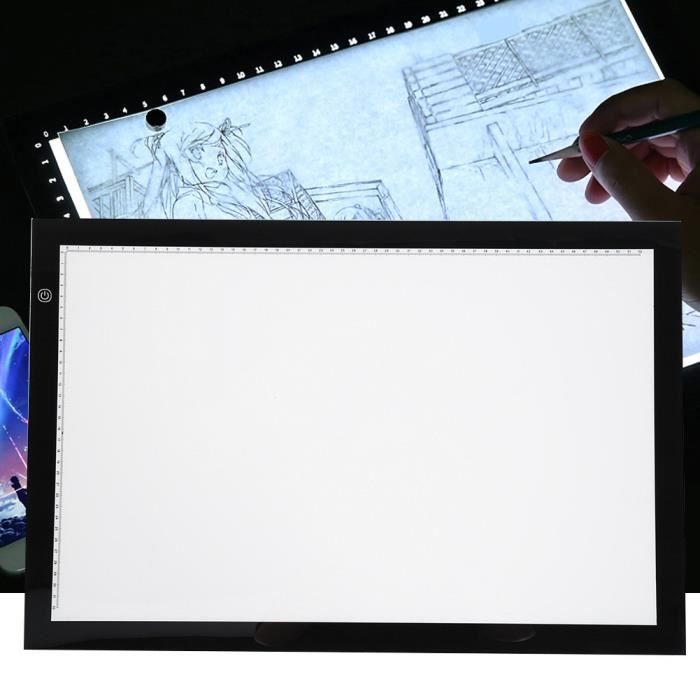 Tablette Lumineuse A2 LED Luminosité Réglable LED Light Pad, Lumière de Traçage de Copie de Dessin de A2 FR STOCK