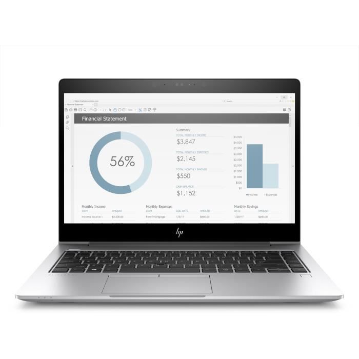 HP EliteBook 830 G5, Intel® Core™ i5 de 8eme génération, 1,7 GHz, 33,8 cm (13.3