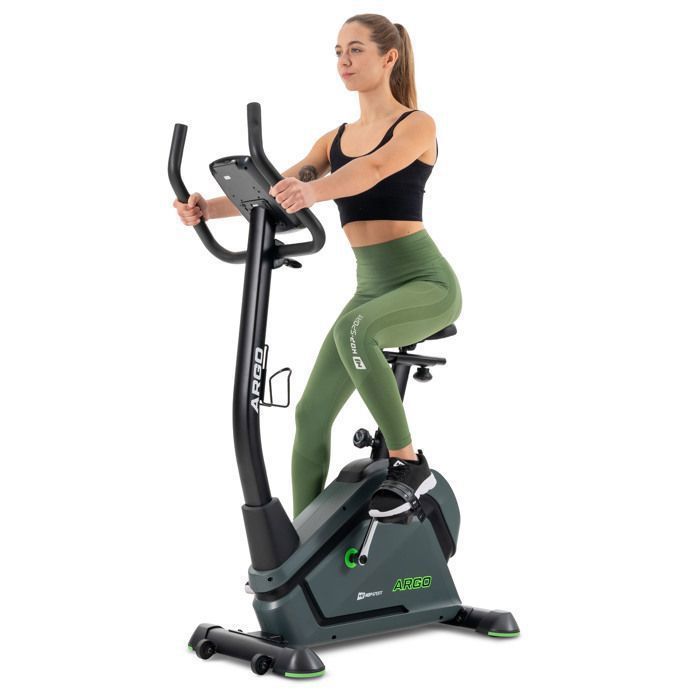 Hop-Sport Vélo d'appartement électromagnétique, Masse d'inertie 10 kg, Vélo de Fitness HS-120H Argo, 32 Niveaux de Résistance
