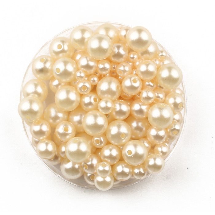 Perles acryliques nacrées rondes 0,4 à 1 cm x 175 pcs - MegaCrea {couleur}