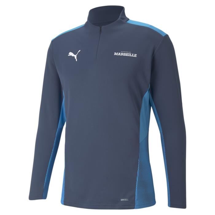 Sweat 1/4 Zip OM Training 2021/22 - noir/bleu azur