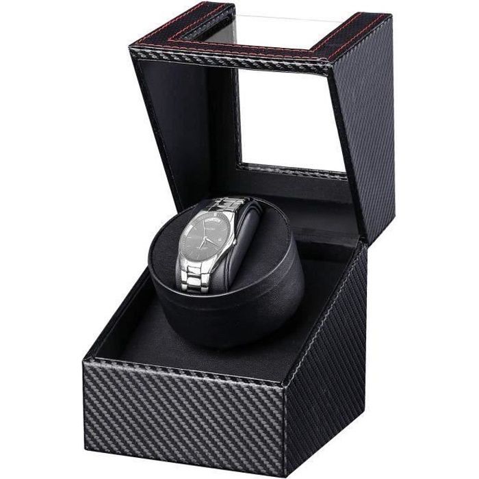 Watch Winders Remontoir à Montres,Enrouleur de Montre,Remontoir Automatique à boîtier de Montre en Cuir PU avec Un Moteur Silencieux