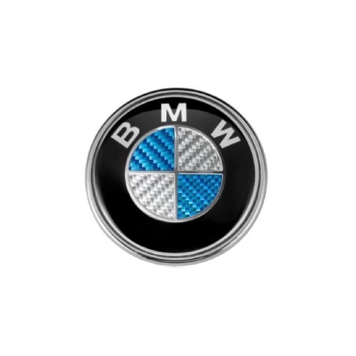 Embleme logo bmw carbone bleu 74mm capot coffre emblem JB01