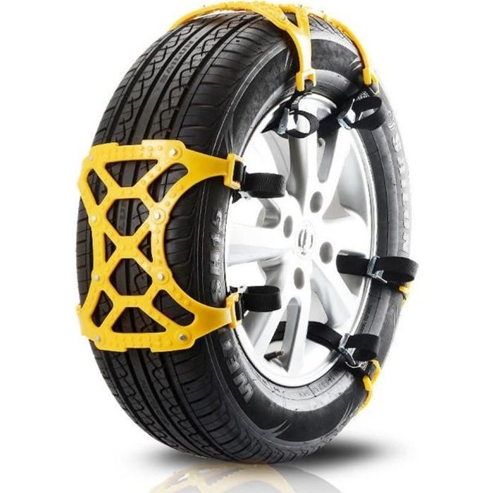Qiilu Chaîne de roue 6pcs voiture véhicule universel pneu antidérapant chaînes neige roue chaîne voiture accessoires