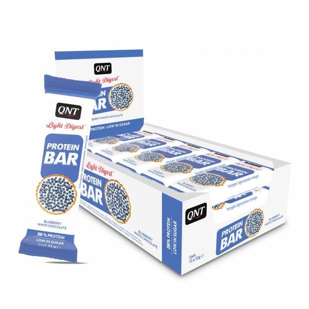 Barres Protéinées Myrtille Chocolat Blanc 15 x 55 g