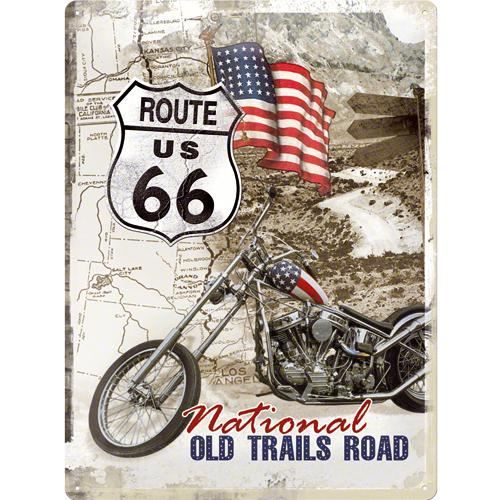 Grande plaque métal Route 66 Moto