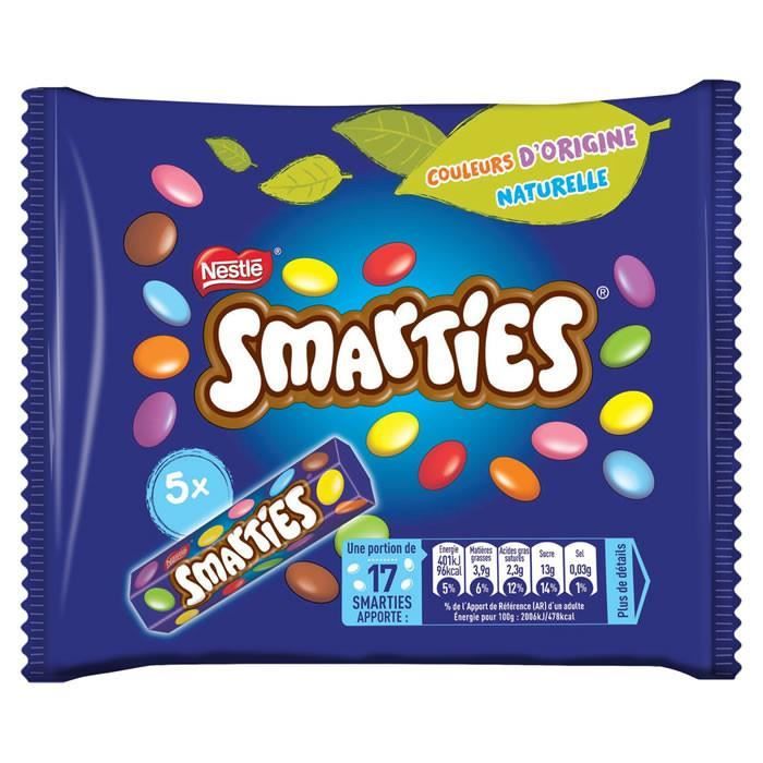 LOT DE 8 - SMARTIES : Dragées au chocolat au lait 5 x 38 g