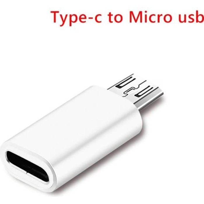 Adaptateur Micro USB vers USB C (USB type C) - Blanc