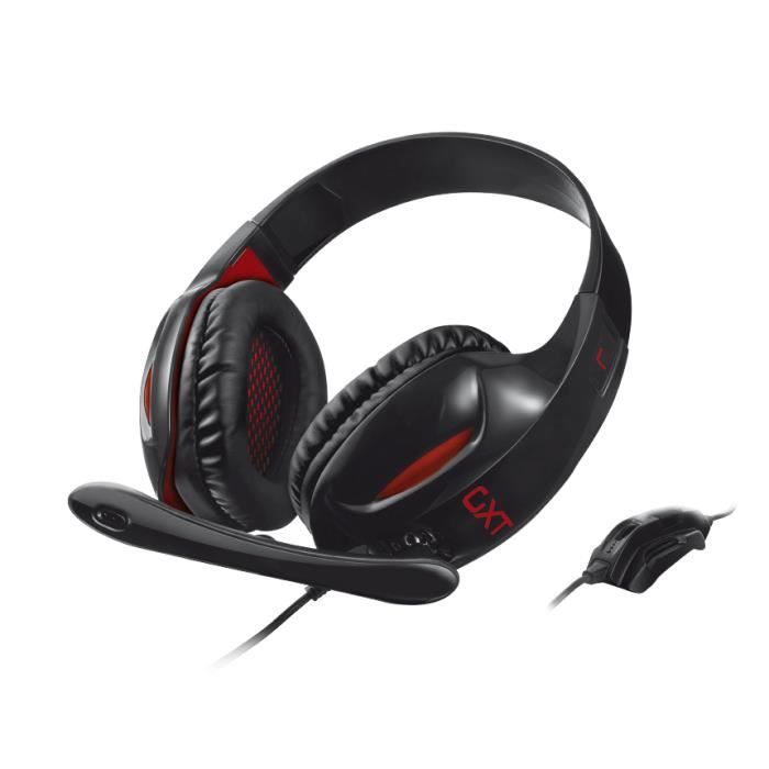 Trust GXT 330 XL, PC-Jeux, Binaural, Bandeau, Noir, Rouge, Avec fil, Circumaural