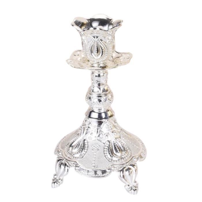 1/3/5 Têtes De Bureau Chandelier Style Européen Bougeoir Argent S - 1 Tête