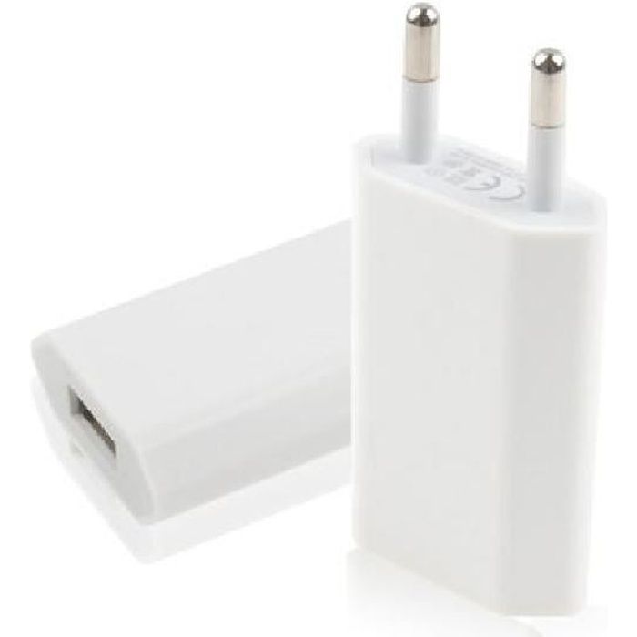 TAILLE UNIQUE - PRISE CHARGEUR ADAPTATEUR SECTEUR USB IPHONE 6/6PLUS BLANC - Chargeur adaptateur secteur USB pour votre iPhone 6/6P