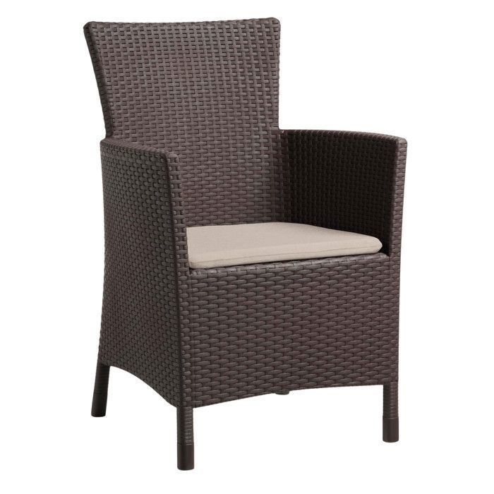 Fauteuil de jardin - Keter - Iowa - Résistant aux UV - Avec coussin - Marron-beige