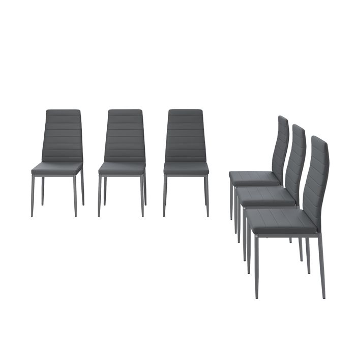 Chaise de salle à manger Grand 42.5x48cm ensemble de 6 étagères Gris Vicco 40740 Chaise de salle à manger Grand 42.5x48cm ensemble de 6 étagères Gris Vicco 40740
