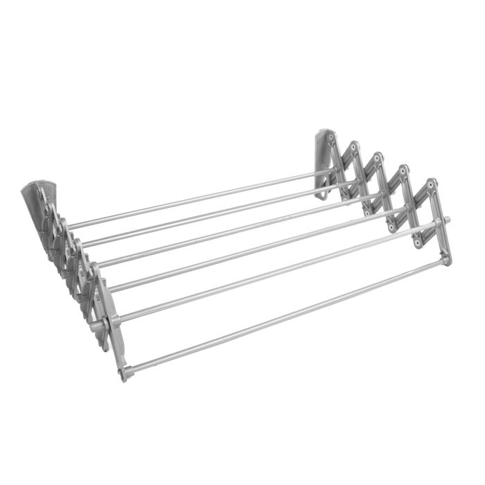 Sèche-linge ABJ etendoir mural pliant argent 60 cm pour salle de bain