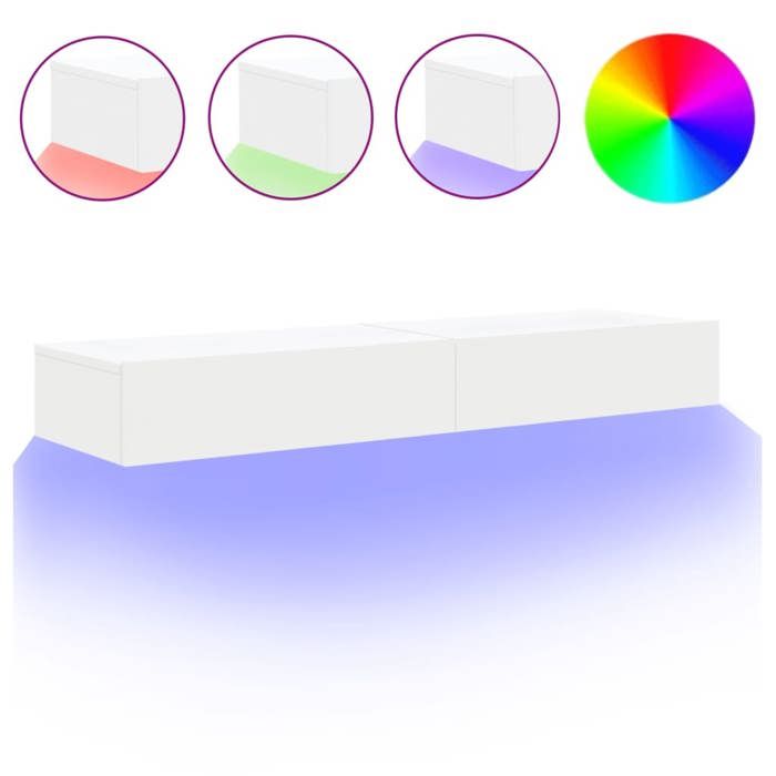 Meubles TV - avec éclairage LED - 2 pcs - blanc 60x35x155 cm LL237328