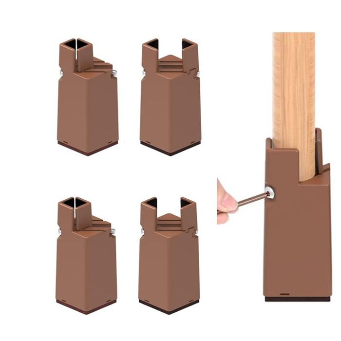 Rehausseurs de Meubles 4 Pcs Rehausseurs de lit réglables avec Pince à vis adaptant aux Pieds de Chaise carrés/Ronds dun diam