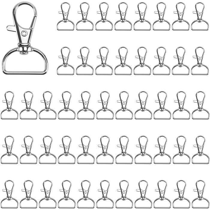 80 Pièces Anneaux Porte Clef (40 Ousquetons Et 40 Porte-clés),Porte