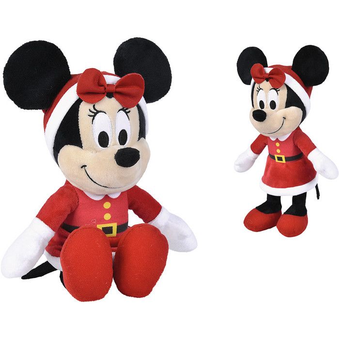 Peluche Minnie Mouse SIMBA 25 cm bonnet Père Noël