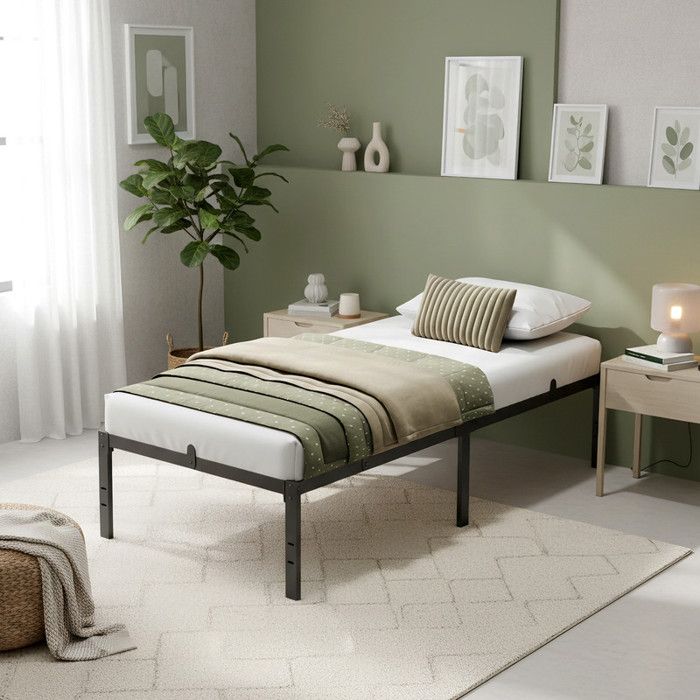 Structure de lit 90 x 190 cm avec Rangement Sous Le Sommier Cadre Métallique Facile à Monter Style Moderne Noir Structure de lit 90 x 190 cm avec Rangement Sous Le Sommier Cadre Métallique Facile à Monter Style Moderne Noir