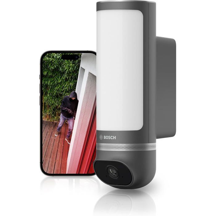 Caméra extérieure Bosch Smart Home Eyes II HD avec sirène et lampe design
