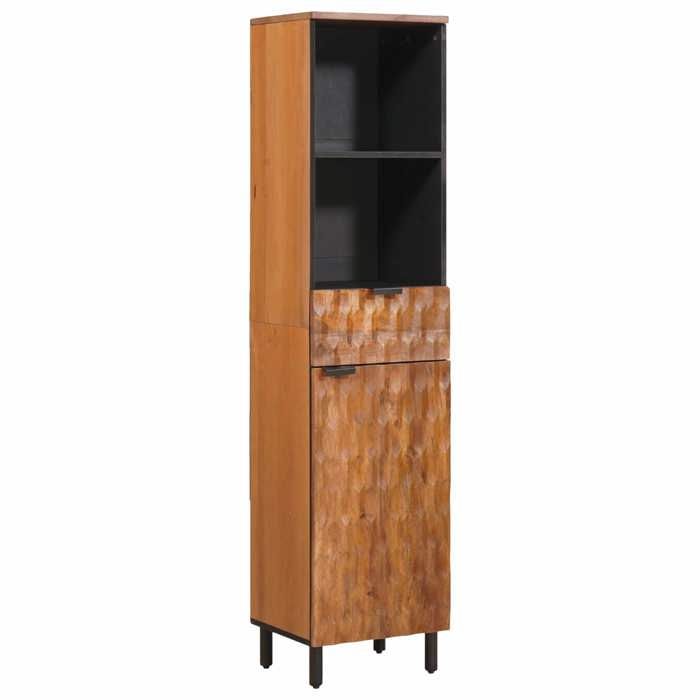 Marron Armoire de salle de bain SARAZYJ ARMOIRE WC MODERNE avec étagère Marron 38 x 33 x 160 cm E2158