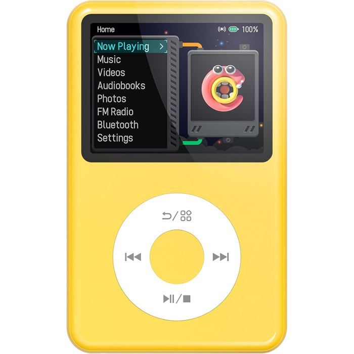 128Go Lecteur MP3 avec Bluetooth Lecteur Audio Numérique Vidéo Y1 pour Enfants avec Livre Audio et Radio FM Style Intemporel