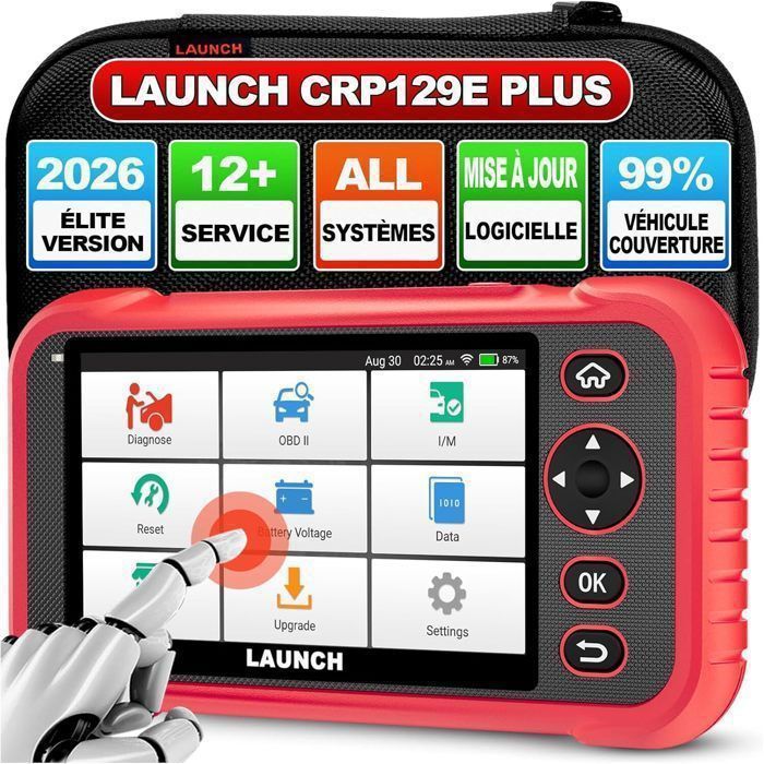 LAUNCH CRP129E Plus Valise Diagnostic Auto Voiture Tous Système OBD2 Diagnosis Voiture-Scanner avec 12+ Reset