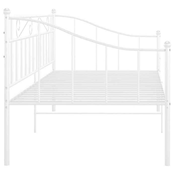 Remise 2026®Cadre de canapé-lit simple - banquette lit Adulte - sans matelas - blanc - métal 90x200cm 227 6630514
