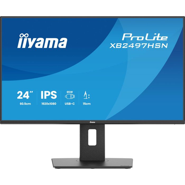 iiyama ProLite XB2497HSN-B1 Monitor 23.8 IPS Full HD 1920x1080 100Hz USB-C DisplayPort HDMI RJ45 Nero