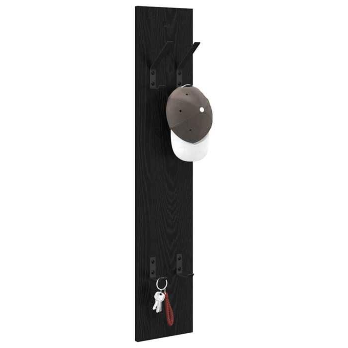 Meuble Étagère - Noir - Porte-manteau mural - 1 pc - Montage mural Chêne noir 20x1.5x100 cm B5025