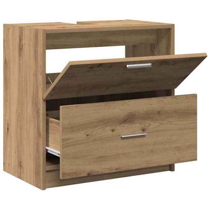 Meuble sous évier Chêne artisanal 59x37x59 cm Bois dingénierie_2 ans garantie_50937