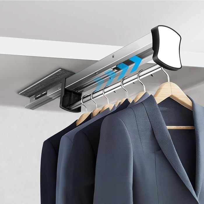 Tringle Penderie Extensible Coulissante 30cmBarre Penderie Acier inoxydable Coulissement fluide Supporte 45kg 1 30cm