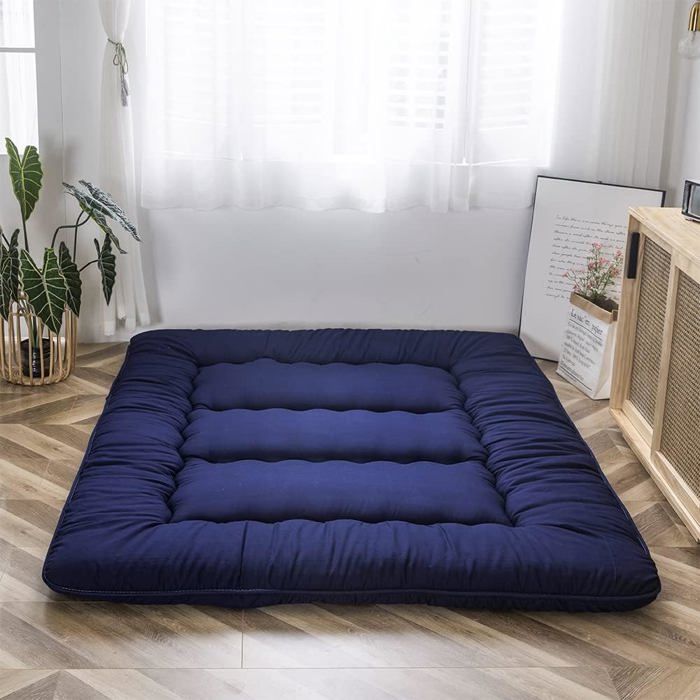 Futon Japonais Pliable 150X200 Cm Matelas De Sol Avec Sac De Transport Et Housse Pour Voyage Camping Et Lit D’Appoint