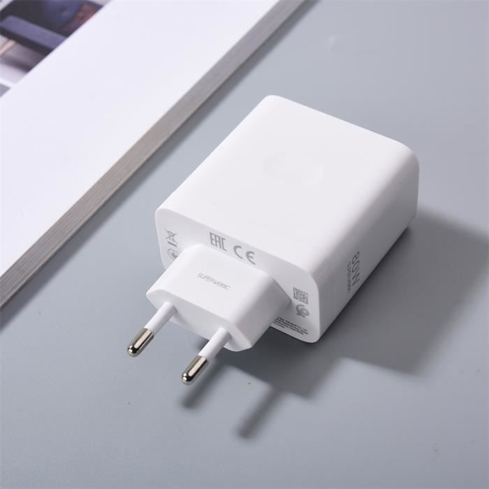 Seul chargeur UE-Prise 80W Super VOOC Chargeur Pour OPPO Trouver