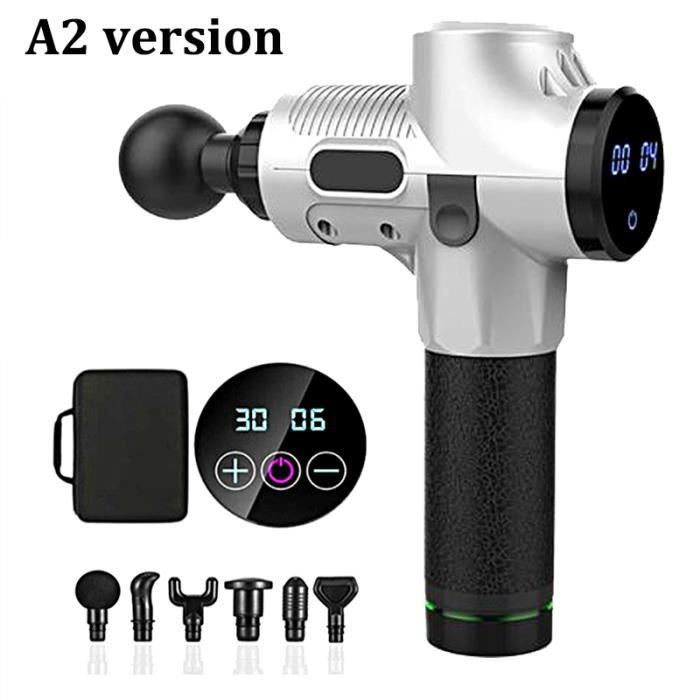 Pistolet De Massage Musculaire Profond 30 Vitesses - 6 Têtes, Portable, Design Type Theragun